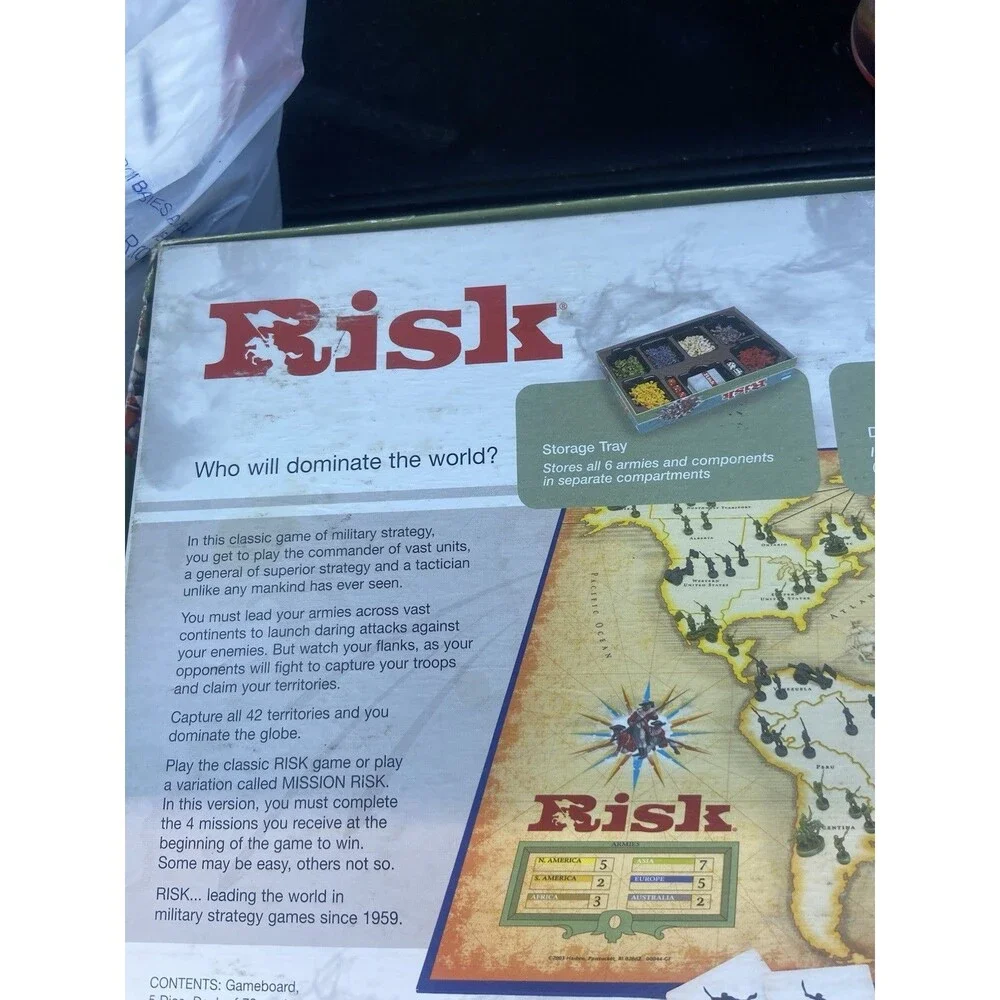Risk Board Game 2003- The Game Of Global Domination Parker Brothers New Open